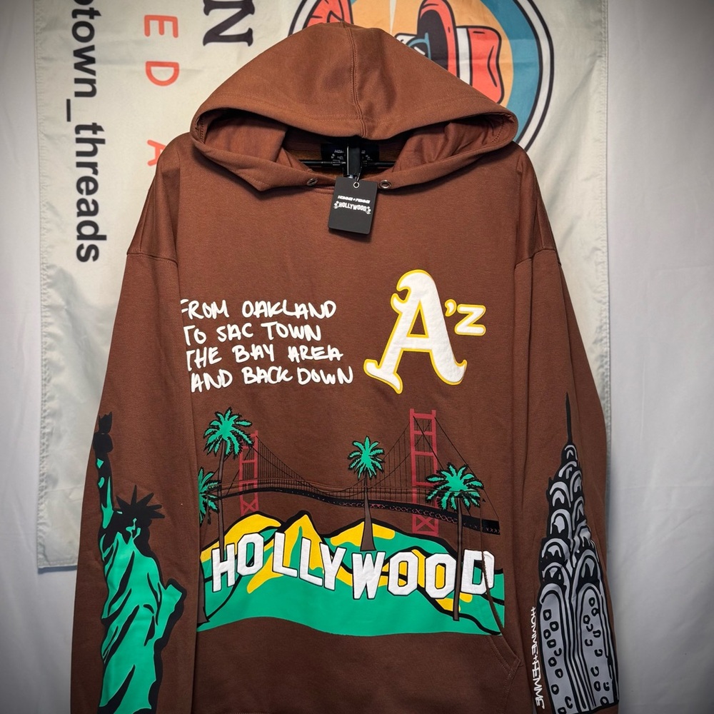 HOMME FEMME Cali To New York Brown Hoodie Size 3XL